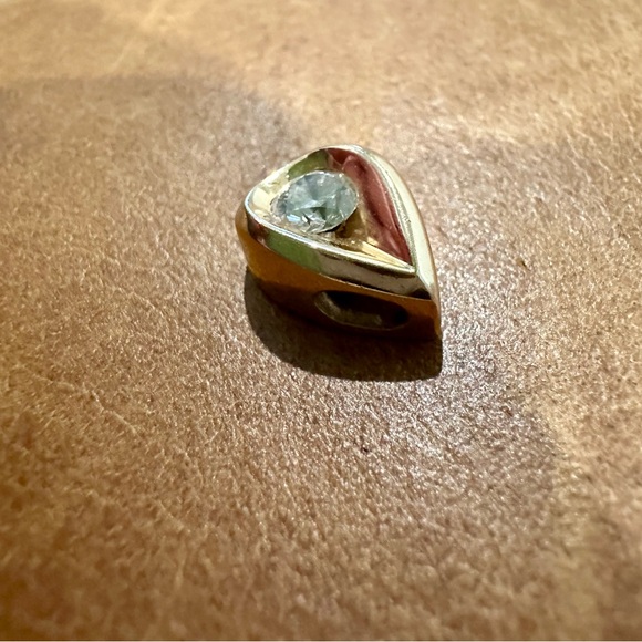 14k gold 1ct. Diamond teardrop pendant - Picture 4 of 6